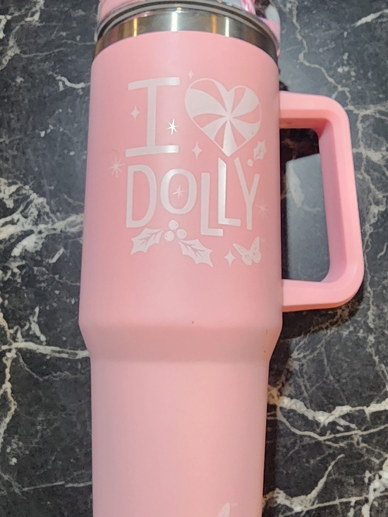 Dolly Parton Other - Pink "I ♥ Dolly" Insulated Travel Mug with Handle